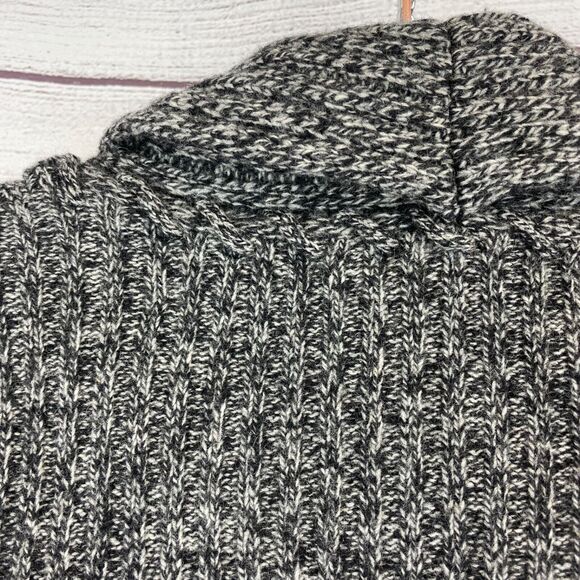 Canary by Anthropologie Marled Gray Cable Chunky Ribbed Open Front Cardigan XS - Picture 7 of 10